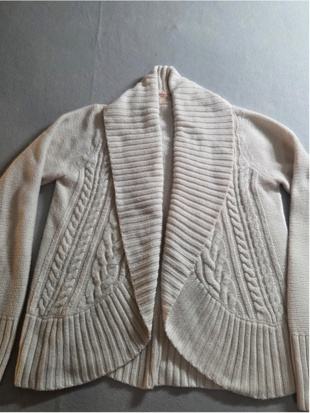 Mossimo Supply Co. Cream Heavy Knit Cardigan Sweater with Ribbed Shawl Collar –